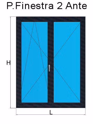 porta finestra 2 anta grigio antracite liscio