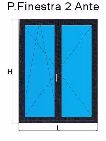 porta finestra 2 anta grigio antracite venato