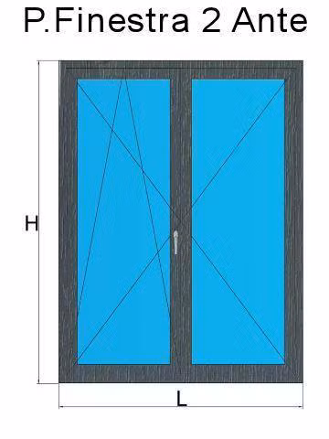 porta finestra 2 anta grigio basalto