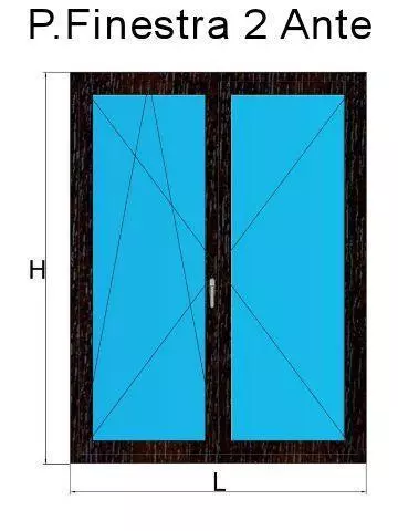 porta finestra 2 anta mogano