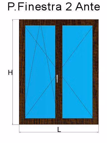 porta finestra 2 anta noce