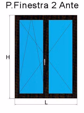 porta finestra 2 anta rovere montana