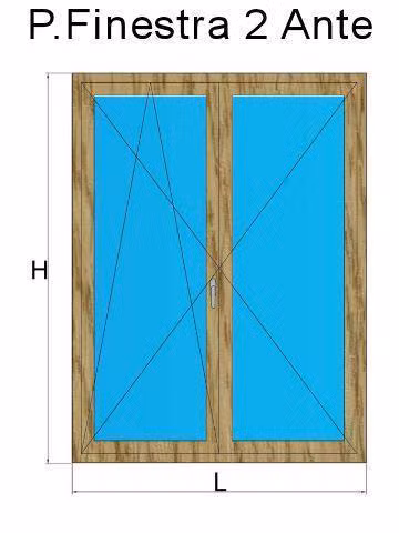 porta finestra 2 anta rovere naturale