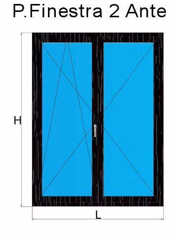 porta finestra 2 anta testa di moro
