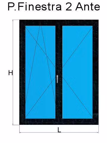 porta finestra 2 anta verde abete
