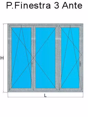 porta finestra 3 ante metbrush alluminio