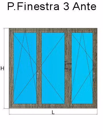 porta finestra 3 ante anteak