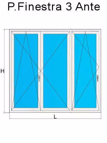 porta finestra 3 ante avorio 