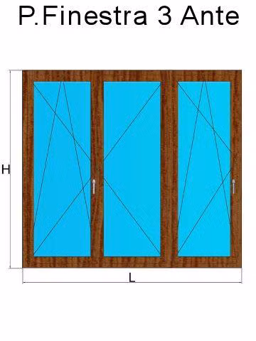 porta finestra 3 ante douglas