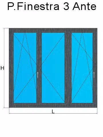 porta finestra 3 ante grigio basalto