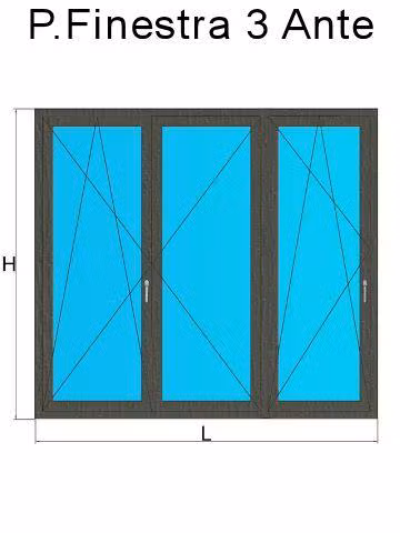 porta finestra 3 ante grigio quarzo