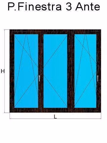 porta finestra 3 ante mogano
