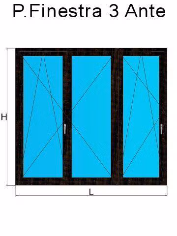 porta finestra 3 ante rovere montana