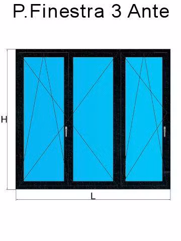 Porta Finestra 3 Ante verde abete