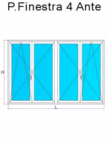 porta finestra 4 ante bianco venato