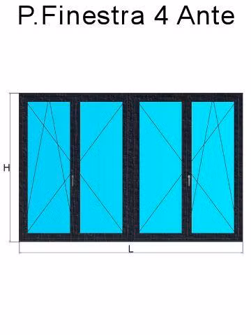 porta finestra 4 ante grigio antracite venato