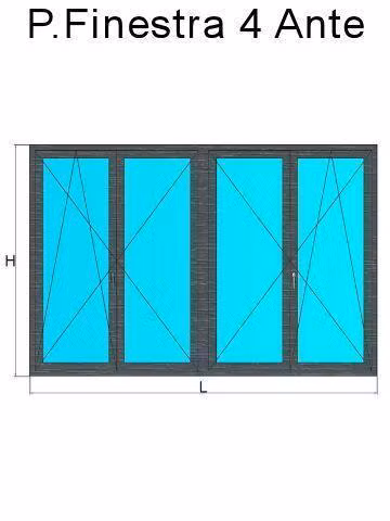 porta finestra 4 ante grigio basalto