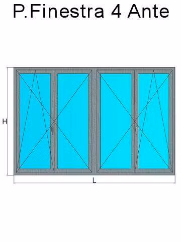 porta finestra 4 ante grigio chiaro