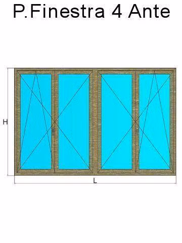 Porta Finestra 4 Ante metbrush bronzo