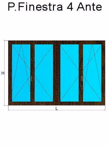 porta finestra 4 ante noce