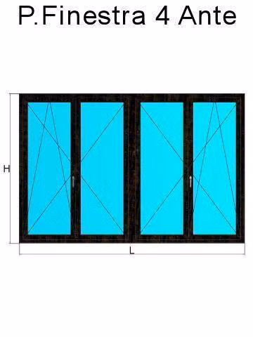 porta finestra 4 ante rovere montana