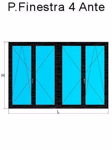 Porta Finestra 4 Ante testa di moro