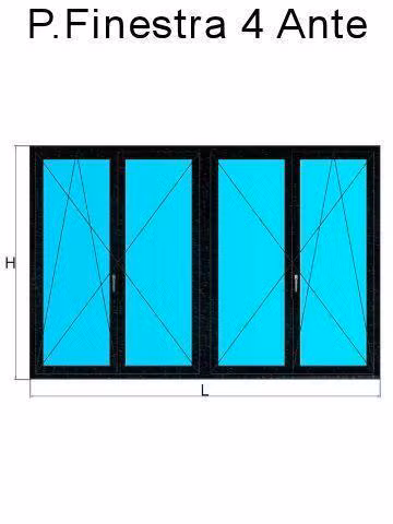 Porta Finestra 4 Ante verde abete 