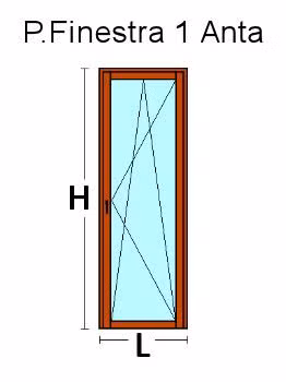 Portafinestra 1 Anta in Legno Lamellare Finger Joint