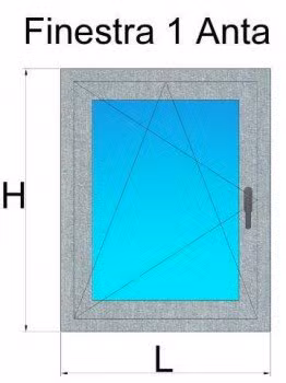 finestra 1 anta metbrush alluminio