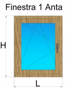 finestra 1 anta rovere naturale
