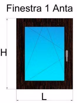 finestra 1 anta rovere scuro