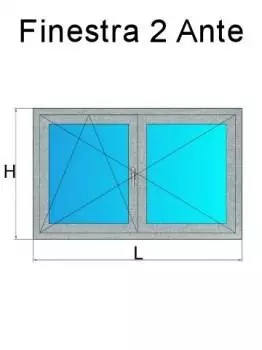finestra 2 ante metbrush alluminio