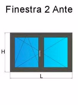 finestra 2 ante grigio quarzo