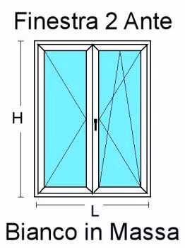 Finestra 2 Ante in PVC