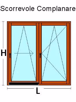Finestra 2 Ante Scorrevole Complanare in Legno Lamellare Finger Joint