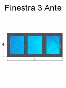 finestra 3 ante grigio basalto