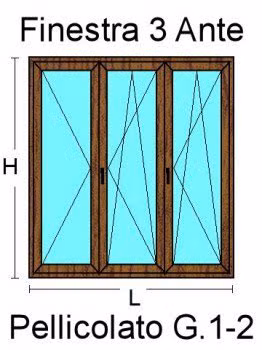 Finestra 3 Ante in PVC Colori Standard
