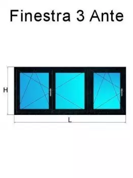 finestra 3 ante verde abete