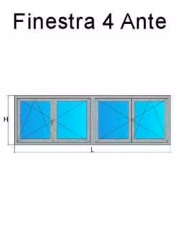finestra 4 ante metbrush alluminio