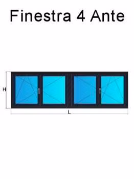 finestra 4 ante grigio antracite liscio