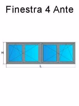 finestra 4 ante grigio chiaro