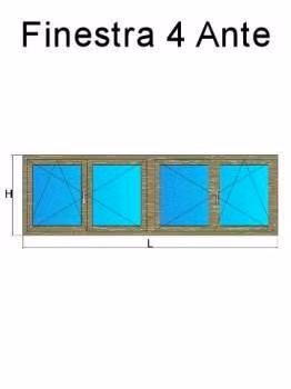 finestra 4 ante metbrush bronzo