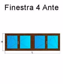 finestra 4 ante rovere dorato