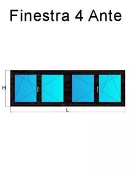 finestra 4 ante rovere montana