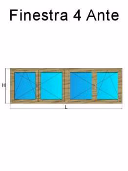 finestra 4 ante rovere naturale