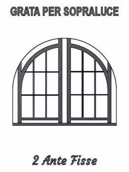 inferriata fissa sagomata per sopraluce 2 ante