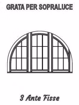 inferriata fissa sagomata per sopraluce 3 ante