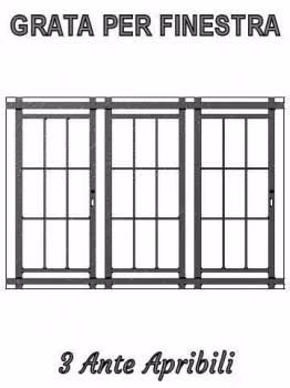 grata per finestra 3 ante