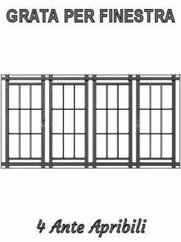 grata per finestra 4 ante