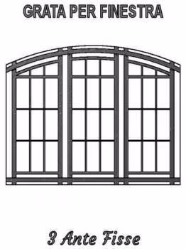 inferriata fissa sagomata per finestra 3 ante